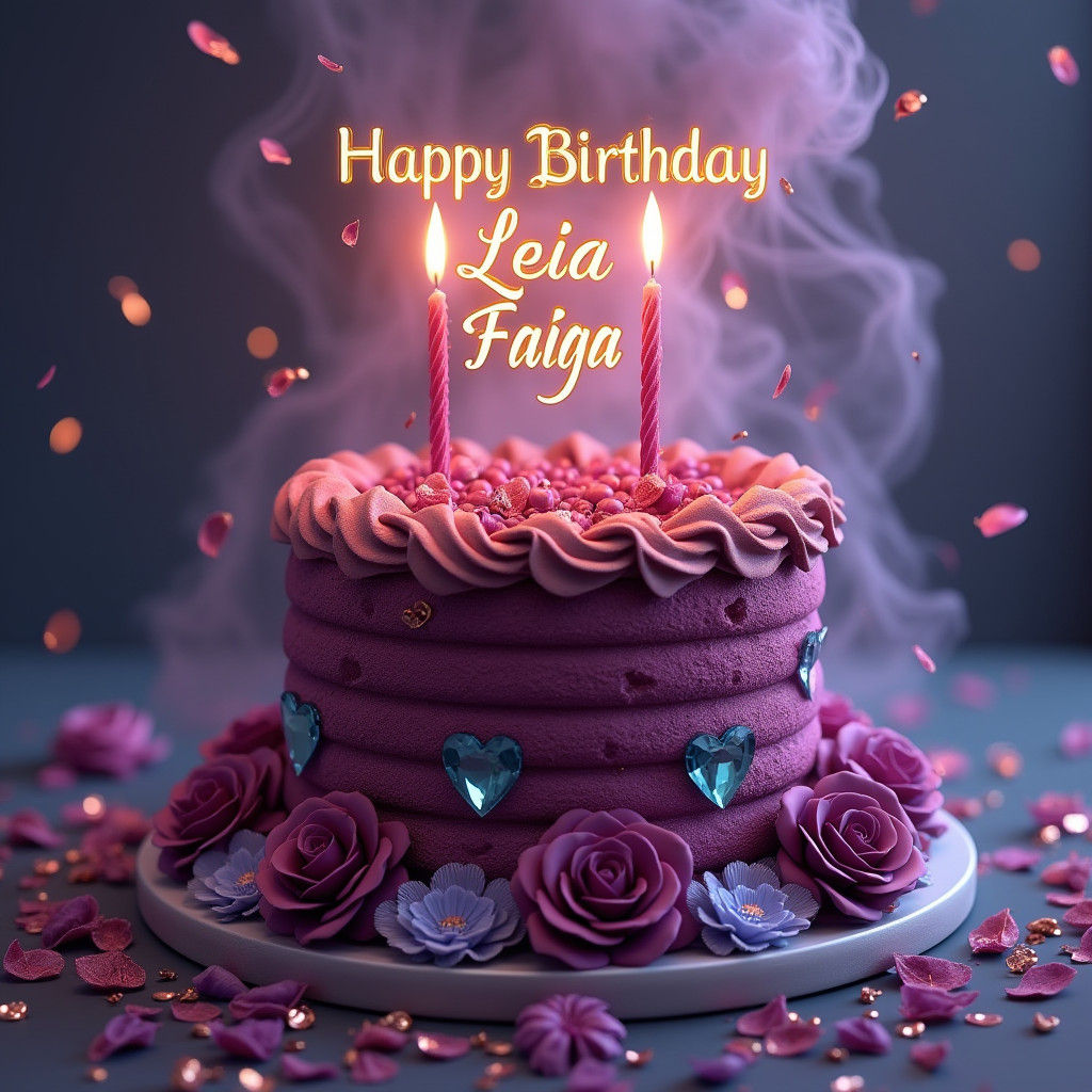 Luxurious 3D Birthday Banner with Velvet Cake