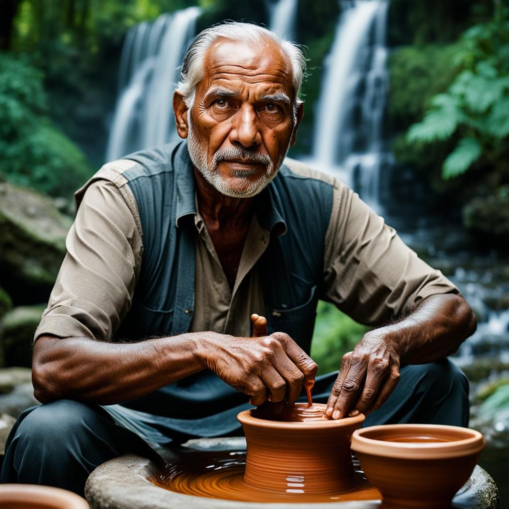 Pottery Lesson in India: National Geographic Style Portrait