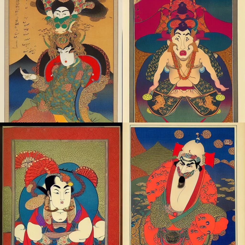 Monstrous Genie in Mixed Art Styles