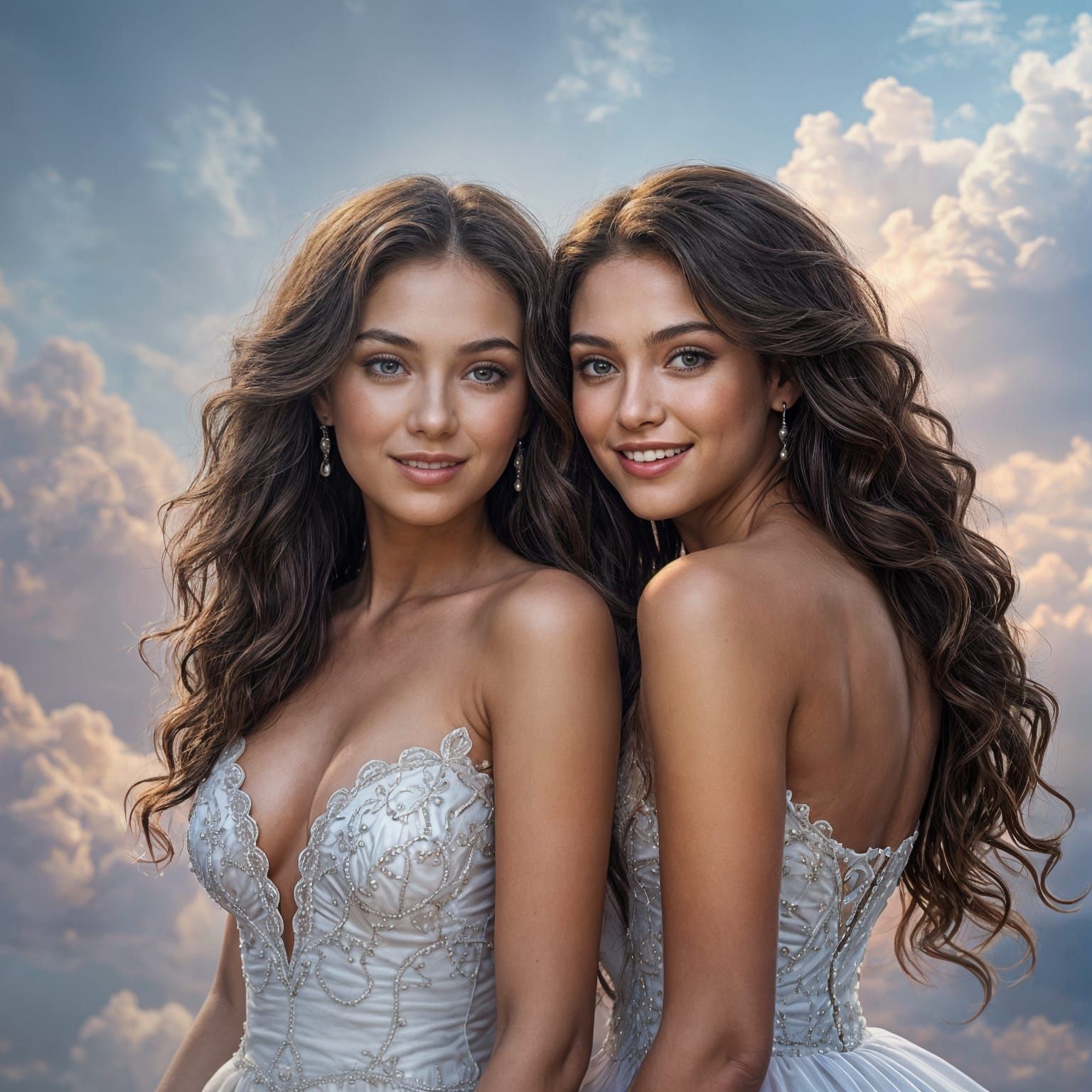 Ethereal Beauty in Pearl-White Gowns