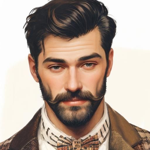 Whimsical Portrait of Smiling Man with Book