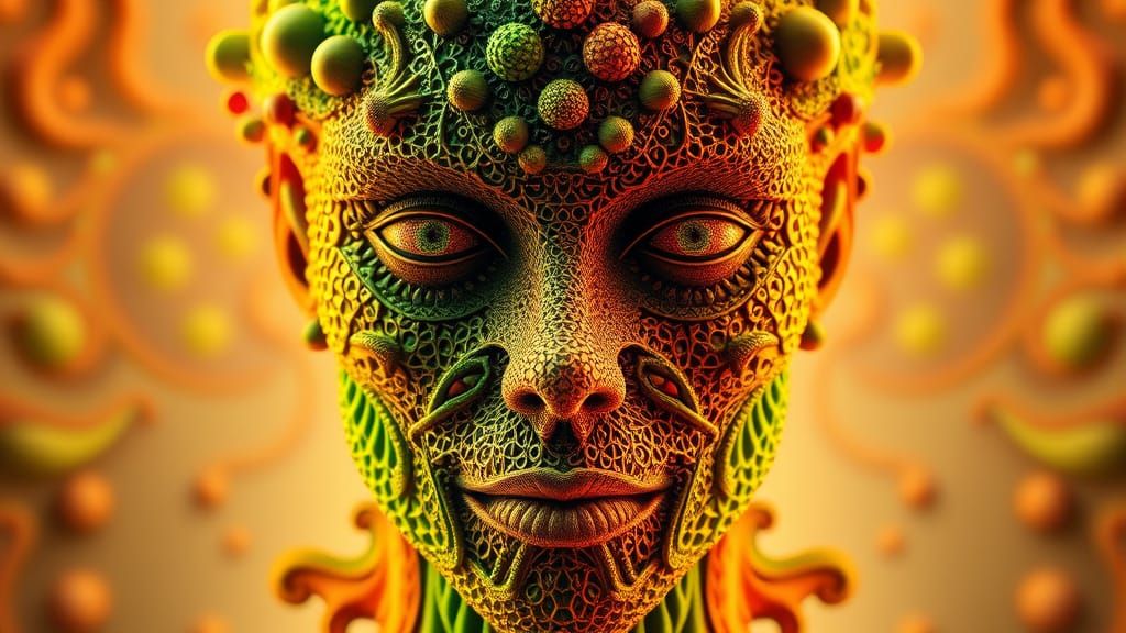 Organic Turing Pattern Face in 3D