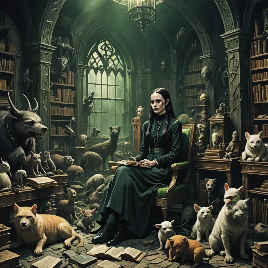 Wednesday Addams in Gothic Fantasy Chamber