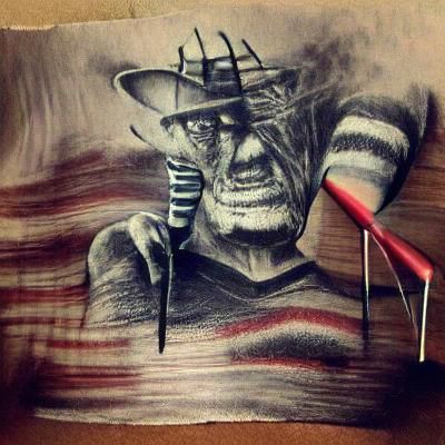 Freddy Krueger in Charcoal Drawing Style