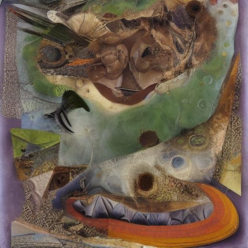 Surreal Dreamscape with Distorted Forms in Earthy Tones