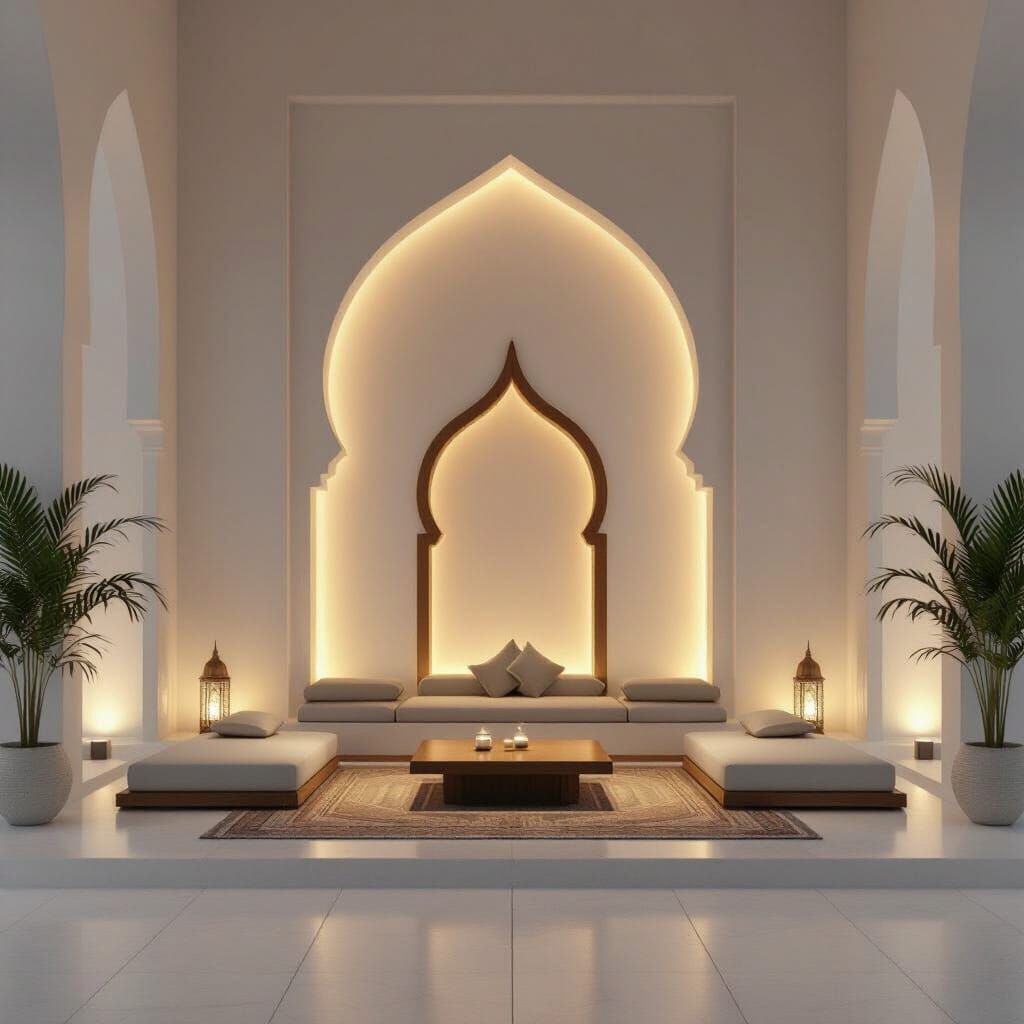 Elegant Islamic Set Design with Traditional Mihrab