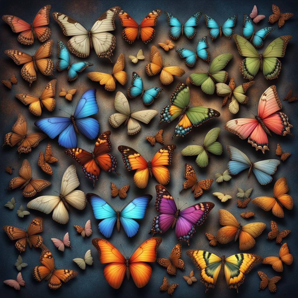 Intricate Butterfly Puzzle in Digital Matte Painting