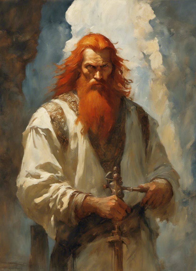 Lithuanian Warrior with Runes in Fantasy Art Style