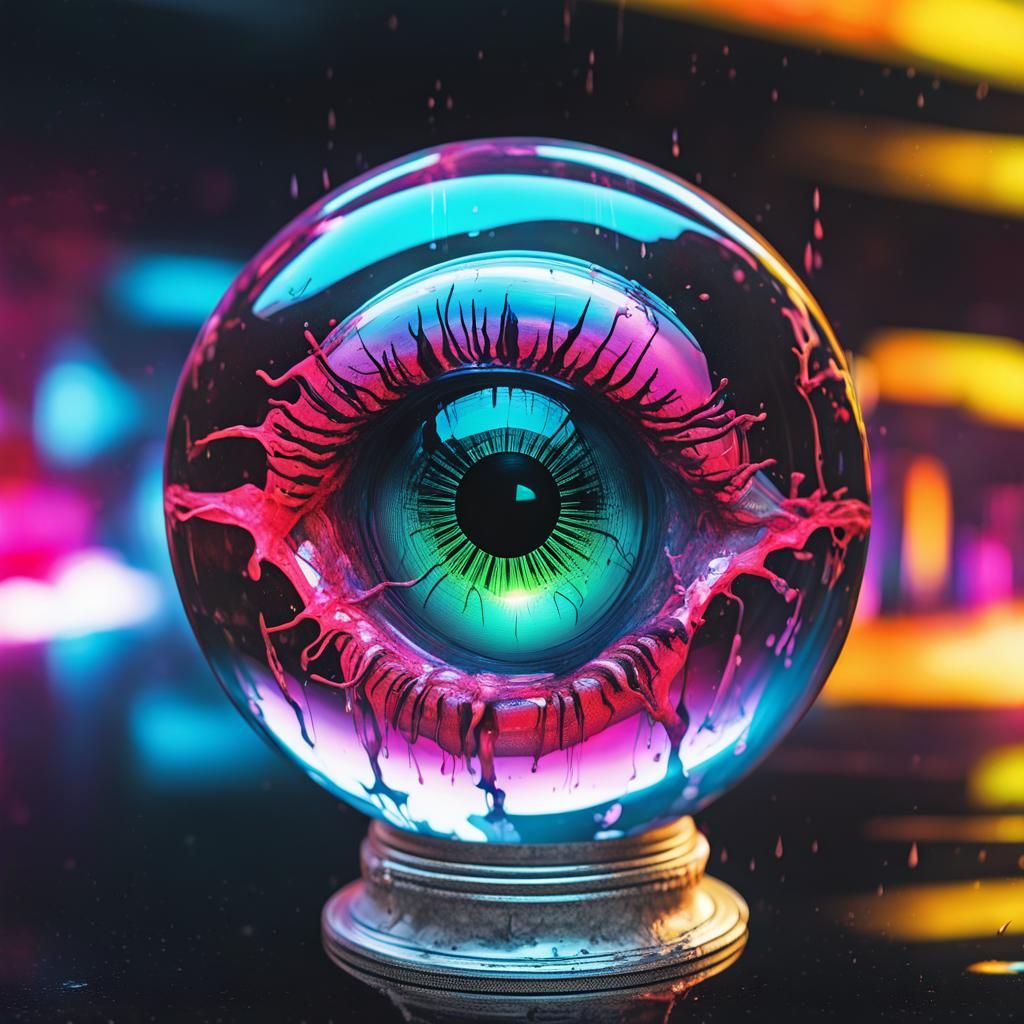 Crystal Eyeball Paperweight