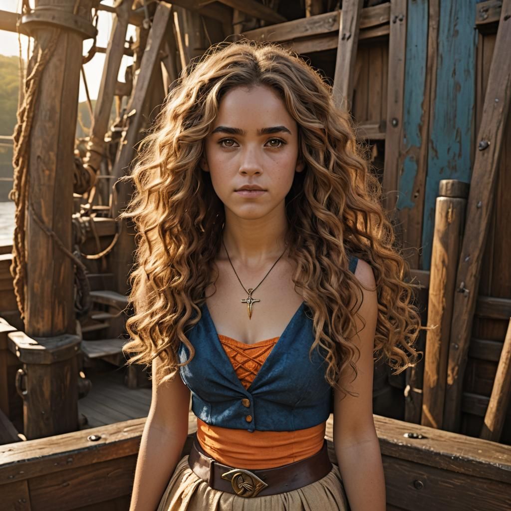 Hermione Granger on Ship Deck in Sunlight