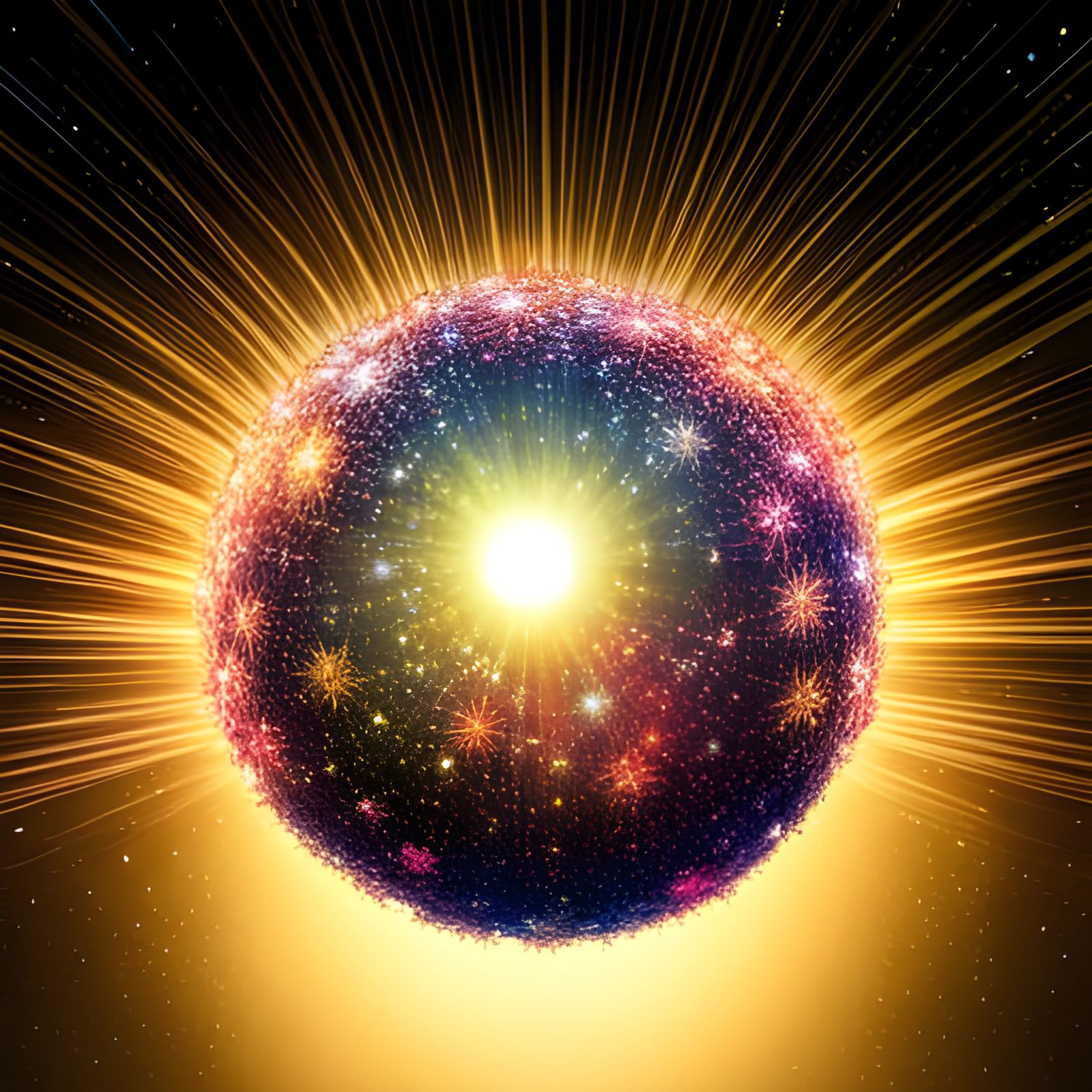 Luminous Chibi Ball Radiating Glitter: 3D Render