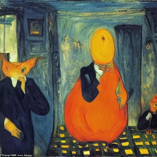 Surreal Still Life with Rabbit, in Expressionist Style