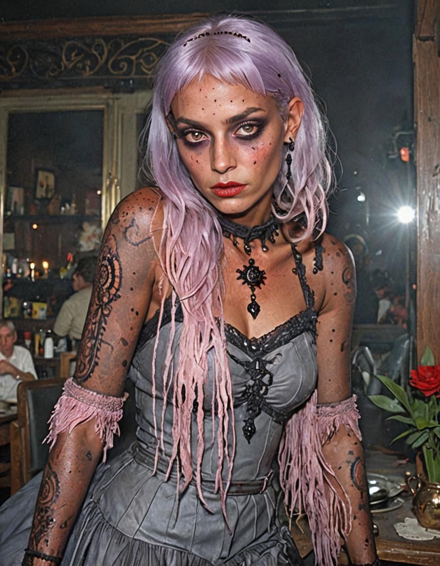 Detailed Portrait of Gothic Belly Dancer