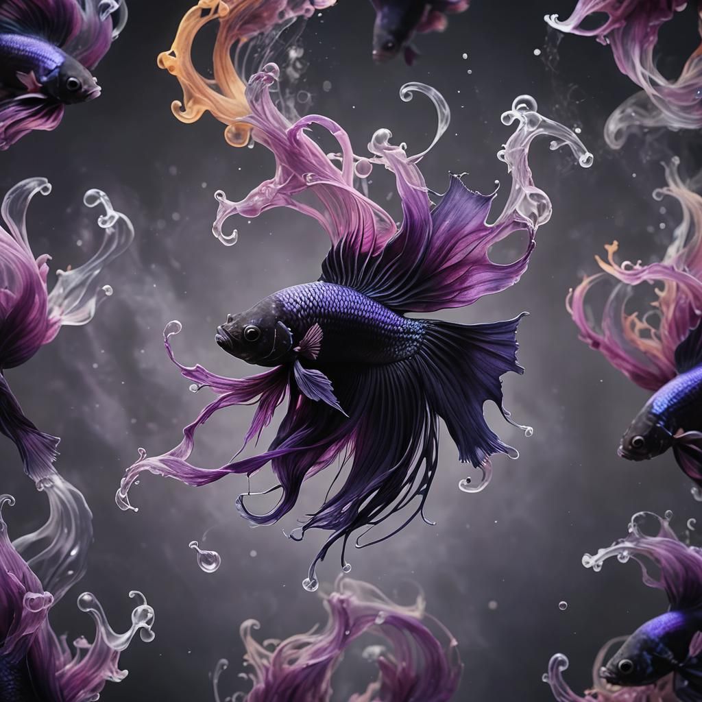 Smoky Betta Fish in Crystal Water