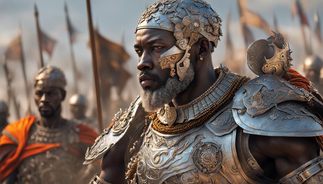 Medieval Metal Warrior Confronts African God