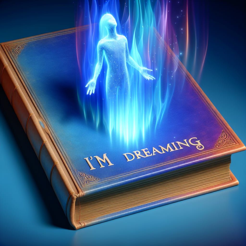 Ethereal Figure Emerges from Ancient Book in 3D