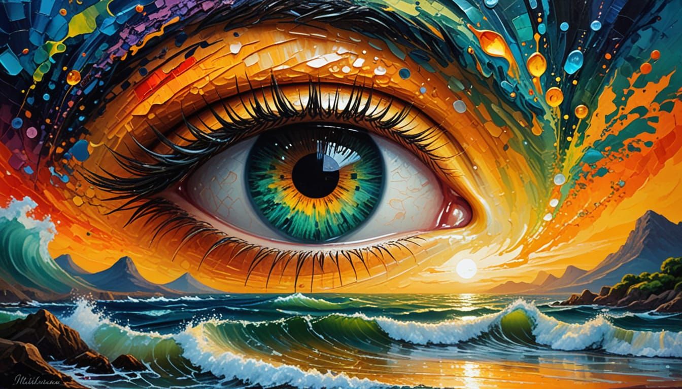 Dreamlike Double Exposure: Meadow, Moon, and Aurora