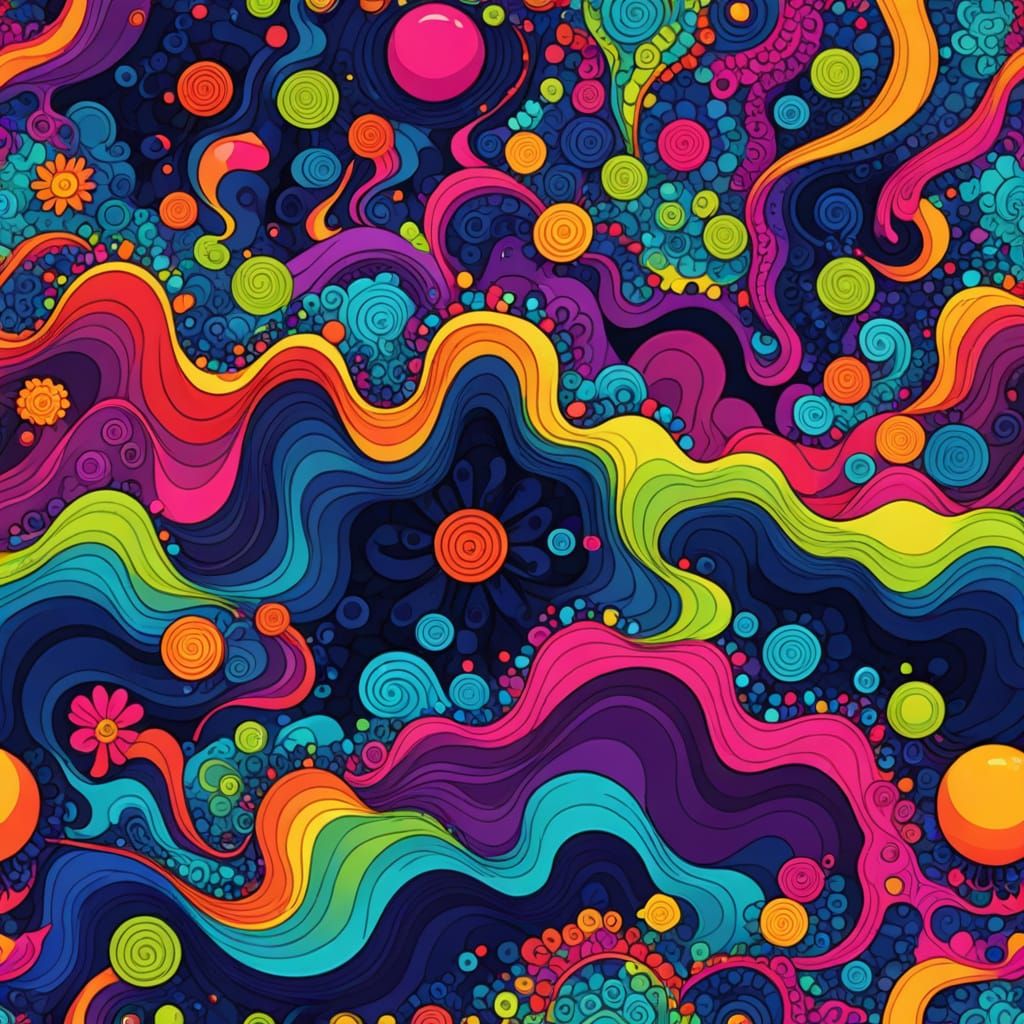 Psychedelic Geometric Design with Neon Colors