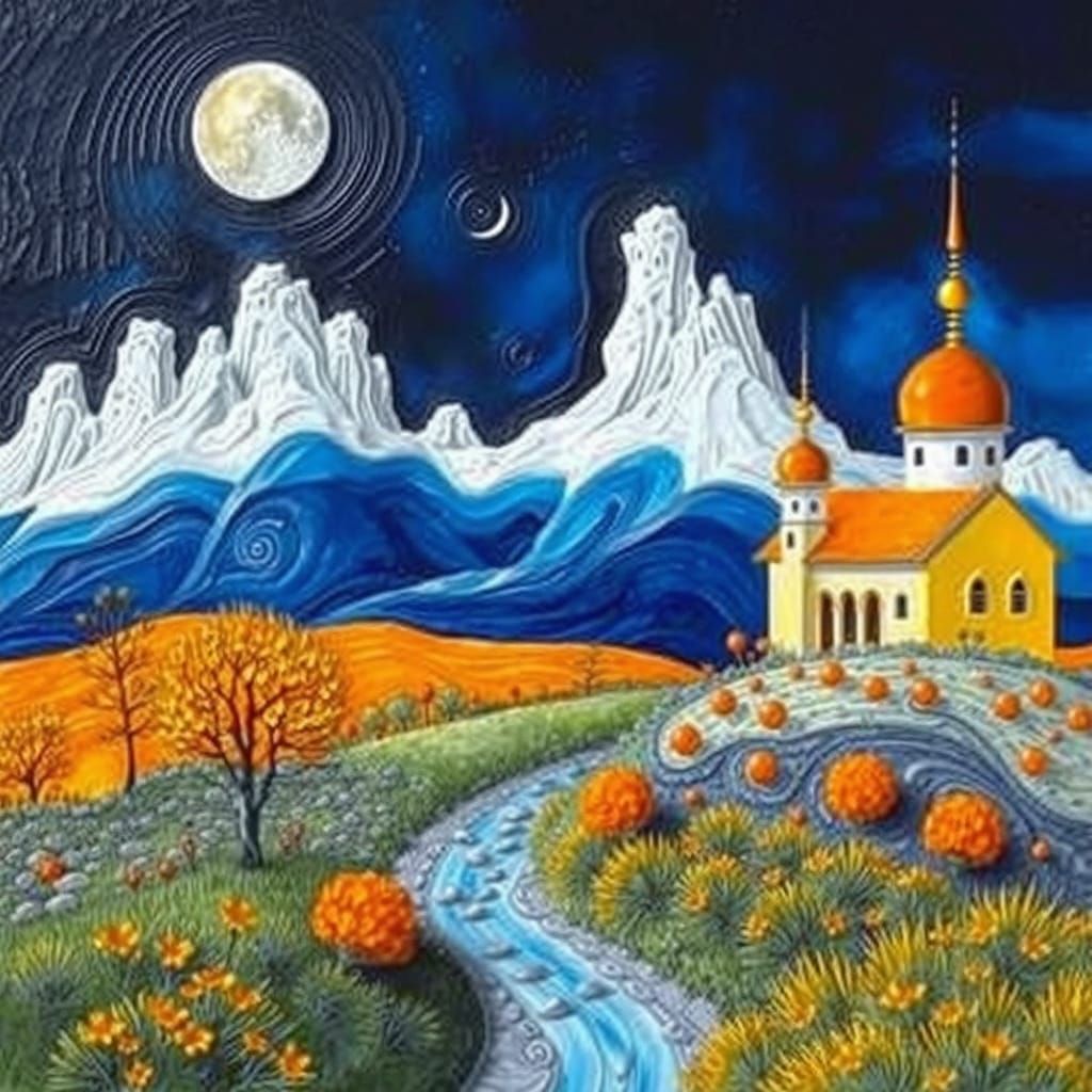 Colorful Landscape in Oil Painting Style