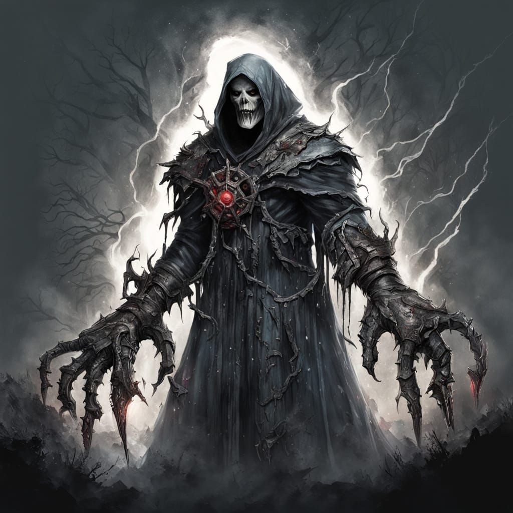 Towering Nun Horror with Spectral Chainsaw