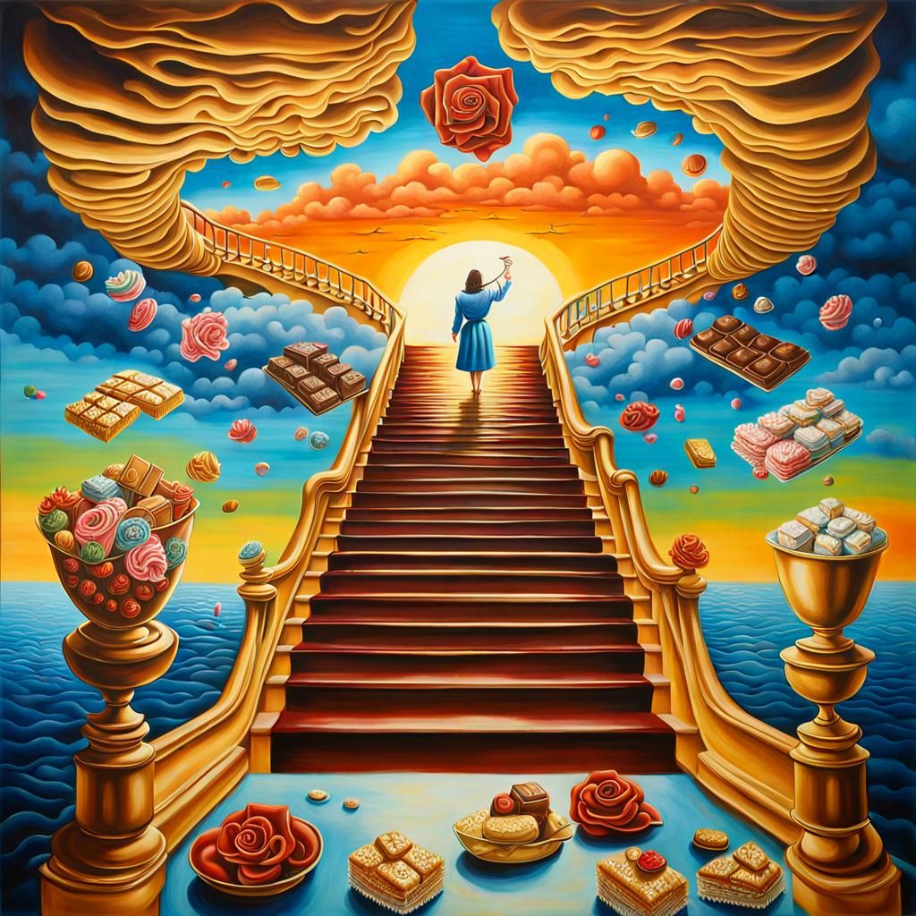 Surreal Lady on Cruise Ship Eating Roses