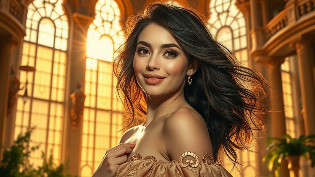 Beautiful Woman in Sumptuous, Ethereal Setting