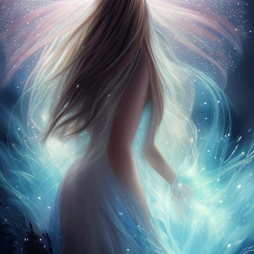 Ethereal Fairy in Forest at Night