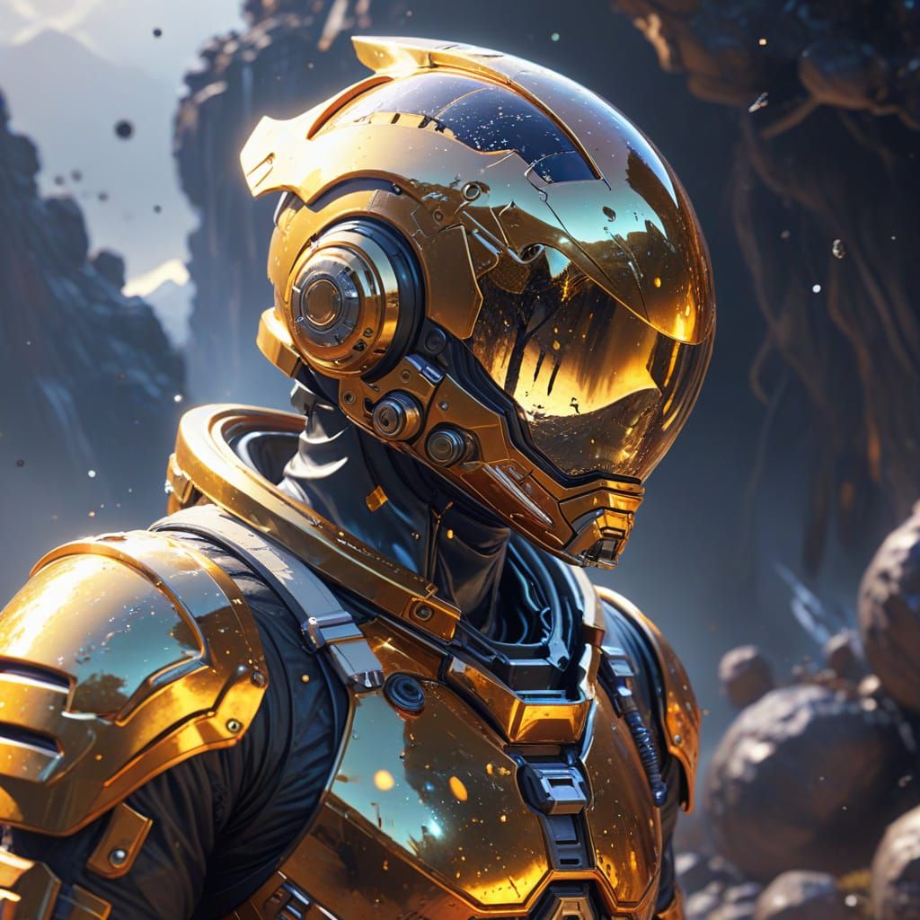 Cyberpunk Astronaut Crash-Lands on a Dripping, Neon Planet