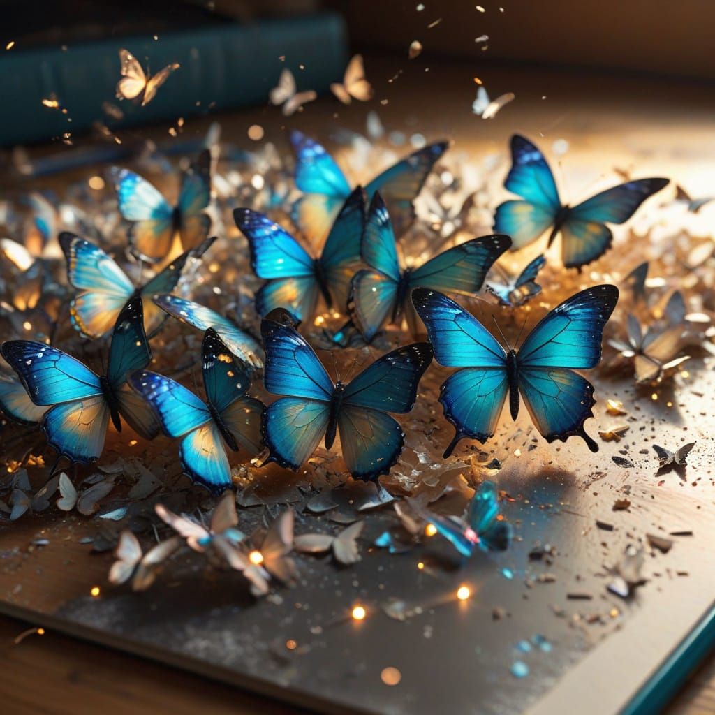 Pencil Shavings Transform Into Iridescent Butterflies