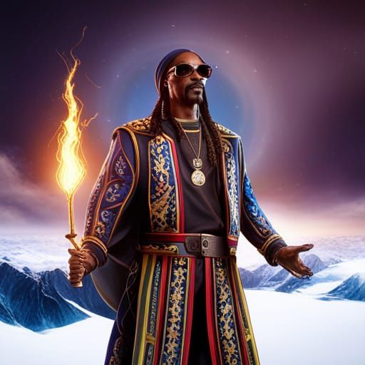 Snoop Dogg as Powerful Wizard: Detailed Matte Painting