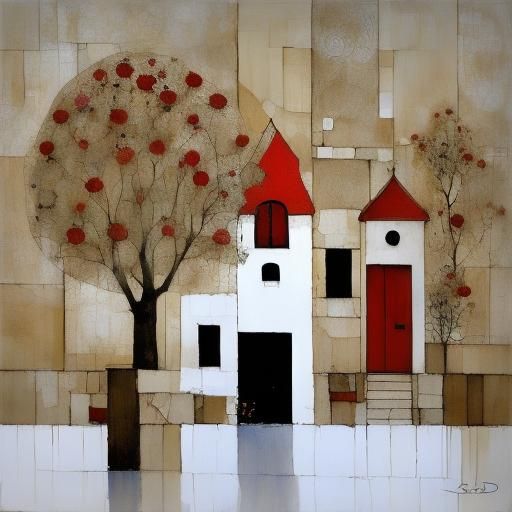 Red Door with Splatter Effect