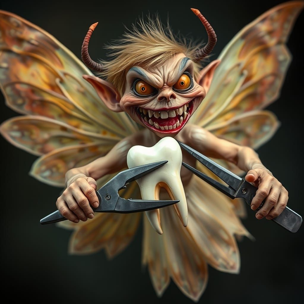 Menacing Tooth Fairy with Pliers