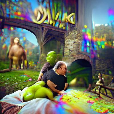 Humorous Spanking Scene with Ogre and Short Man