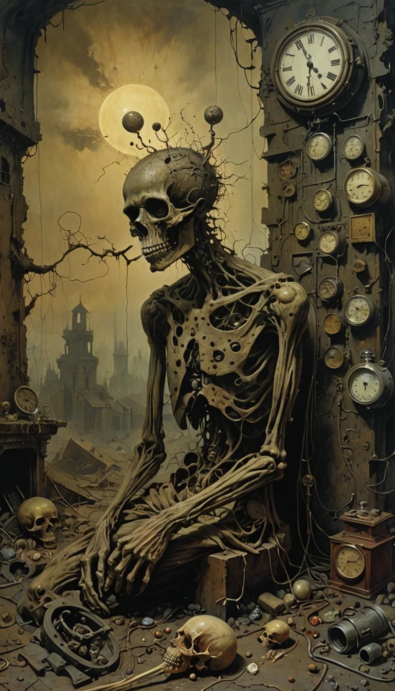 Surreal Decay: A Haunting Vision of Disarray