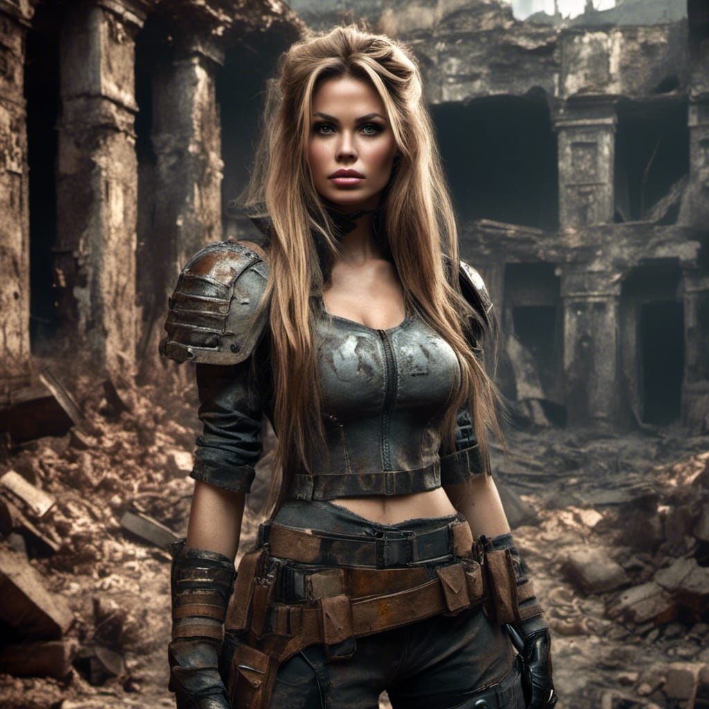 Bardot in Fallout Armor: Post-Apocalyptic Portrait