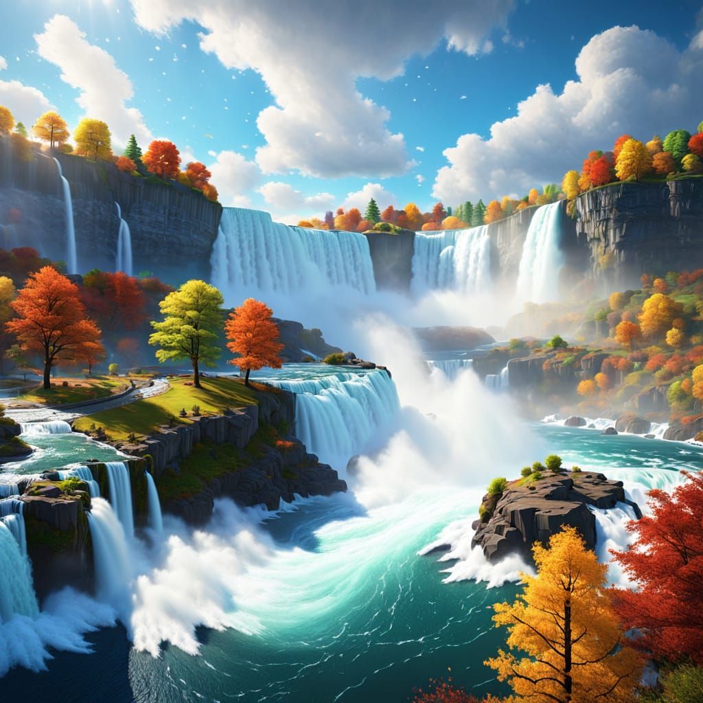 Niagara Falls Autumn Masterpiece in Dynamic Lighting