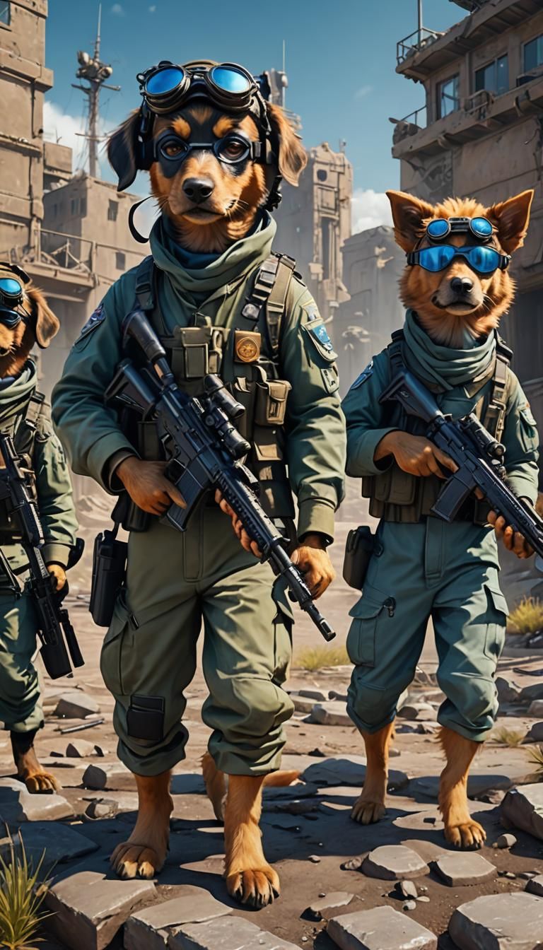 Puppy Soldiers in Air Force Uniform: Concept Art