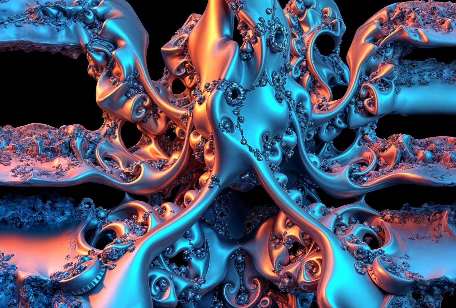 Abstract Fractal Landscape Rendered in Mandelbulb 3D