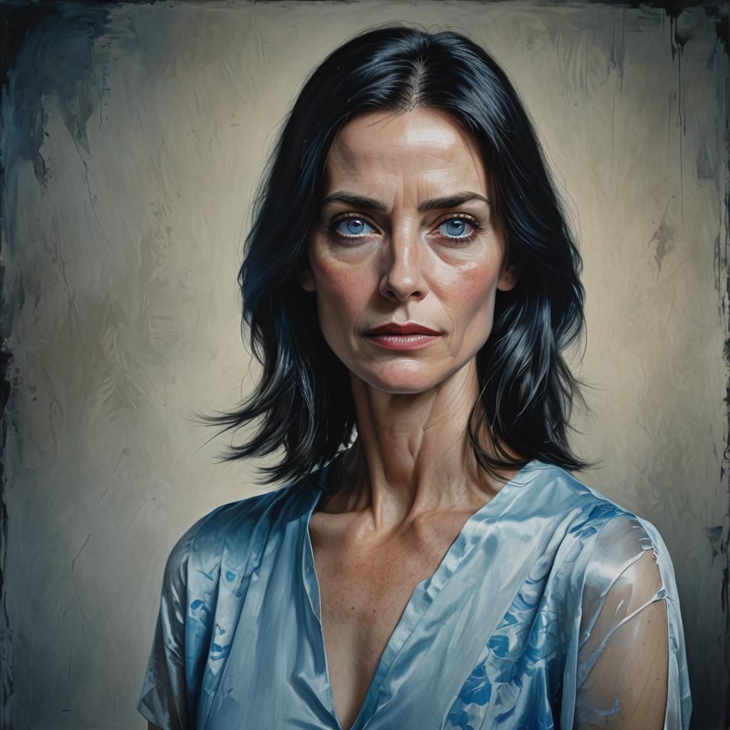 Hyperrealistic Portrait of a Somber Woman