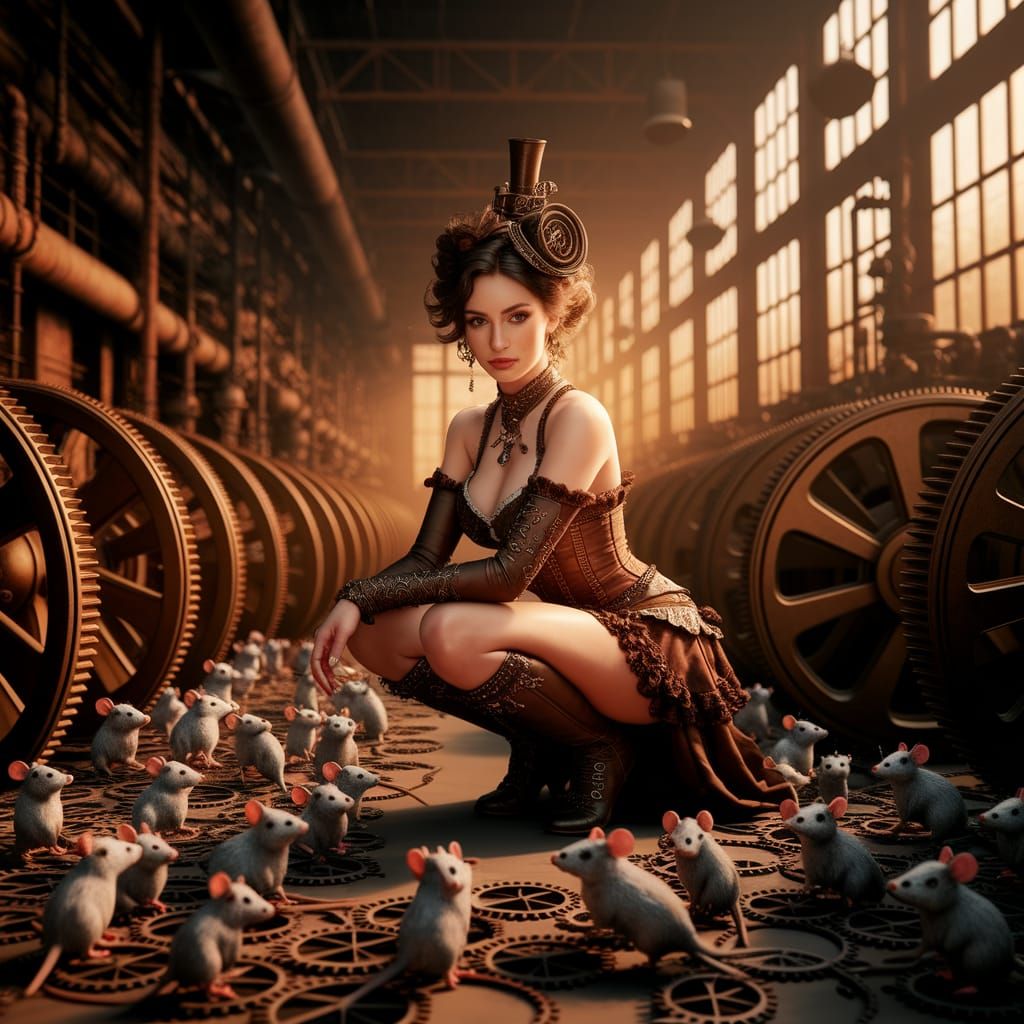 Mice in a steampunk factory