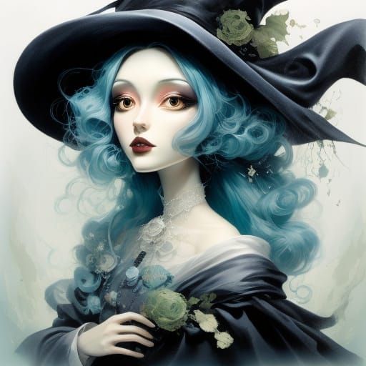 Surreal Portrait of a Woman with a Haunting Companion