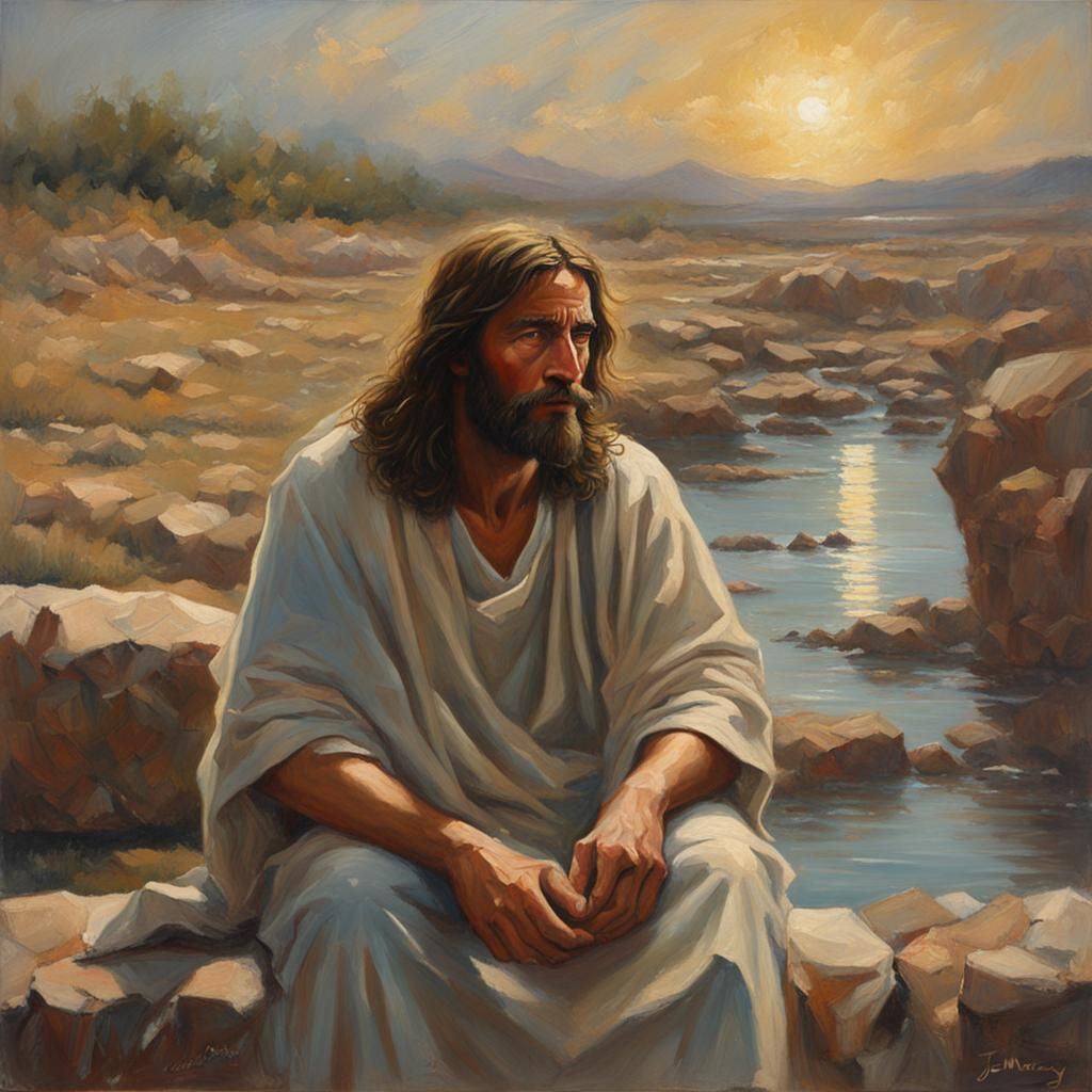 Jesus Christ Portrait in Oil Painting