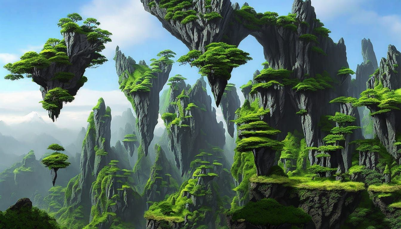 Pandora Avatar Landscape with Floating Mountains