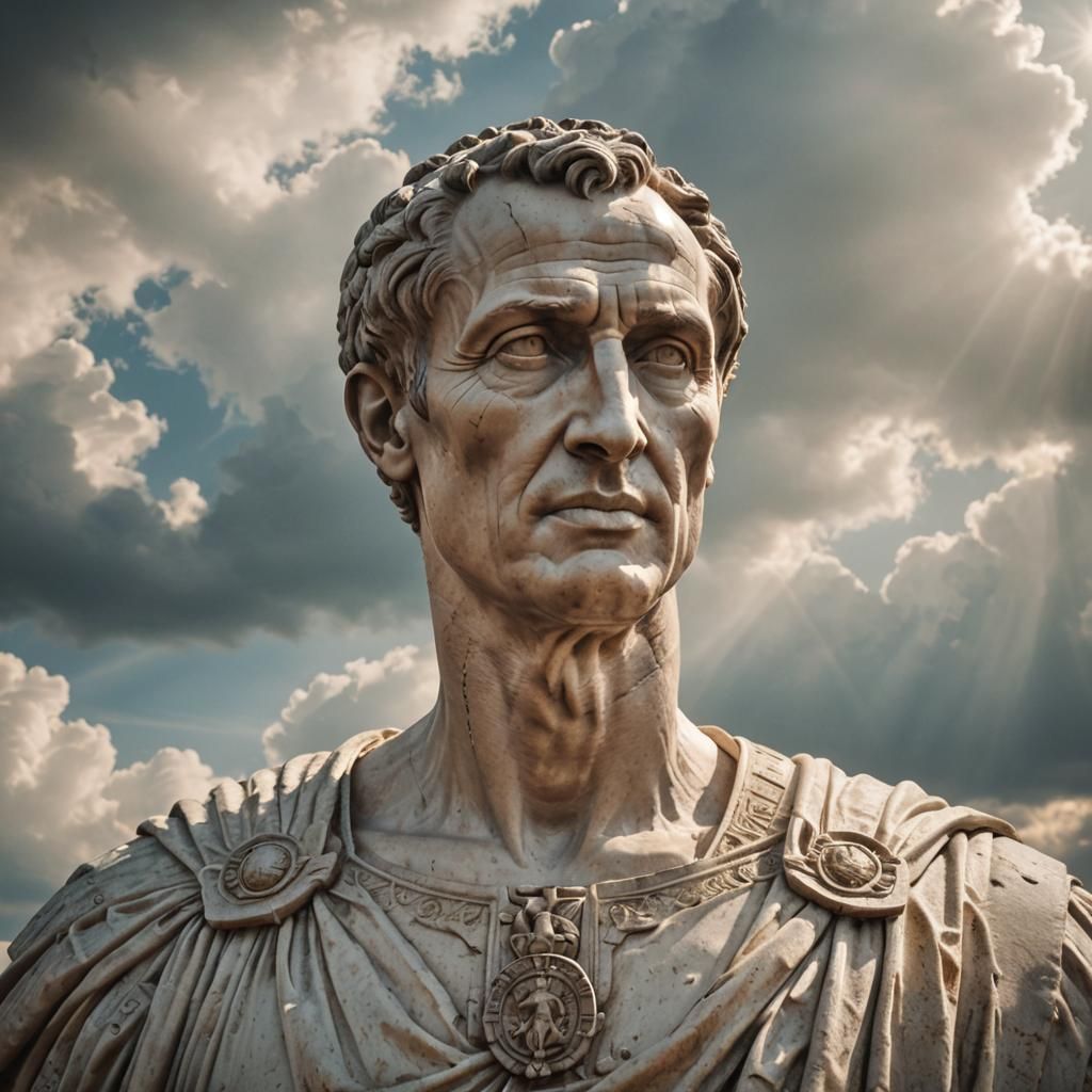Bust of Julius Caesar in Divine Light