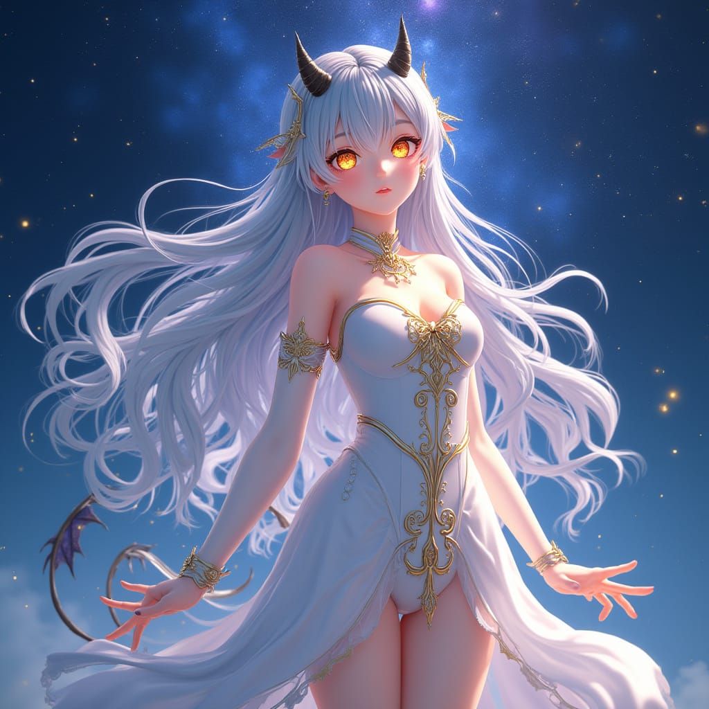 Celestial Beauty in 3D Anime Style