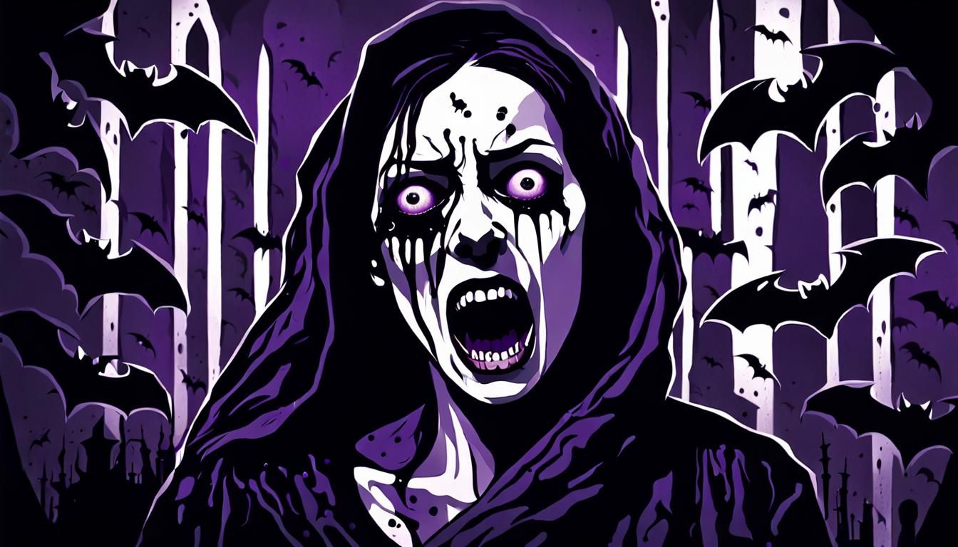 Gothic Horror: Woman Screaming in Haunted Room