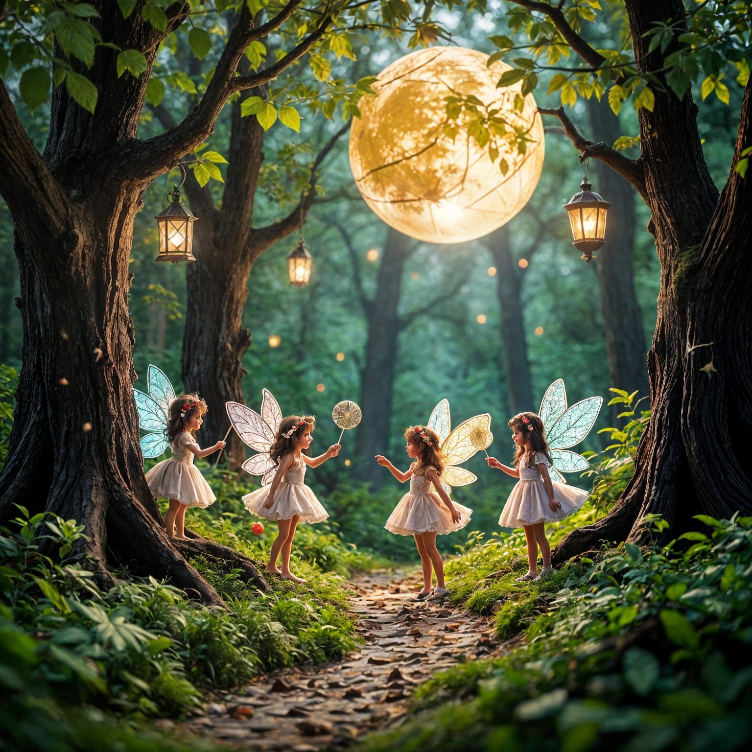 Chocolate Fairy Forest Digital Illustration