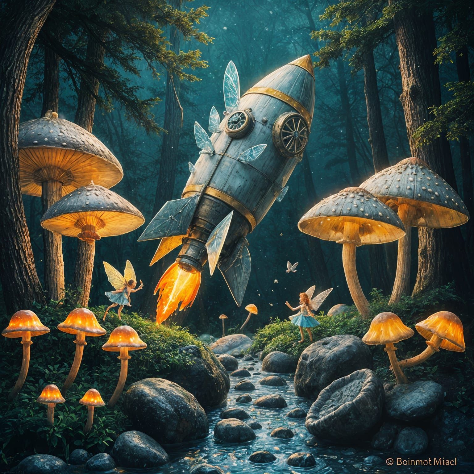 Luminous Rocket in Enchanted Forest, as Splash Art