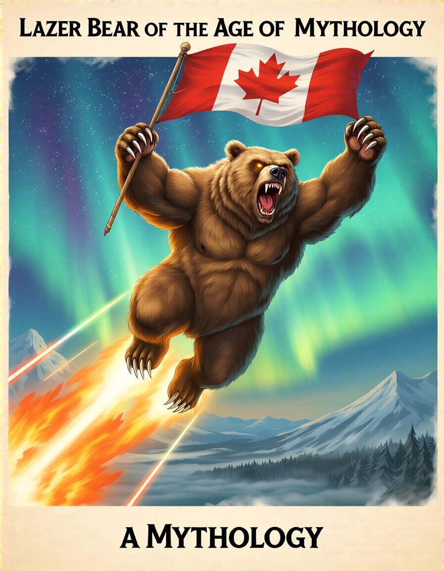 Lazer Bear: Mythic Grizzly of the Aurora Skies