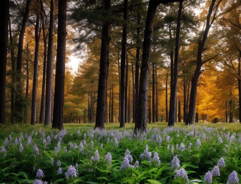 Ethereal Girl Hidden Among Trees in Hyperrealistic Photo